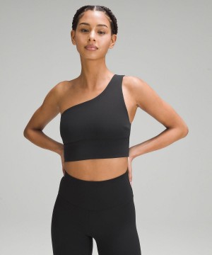 Black Lululemon Align™ Asymmetrical Women Sports Bra | NZ_LuLu37975