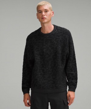 Black Lululemon Wool-Blend Jacquard Men Sweaters | NZ_LuLu97438