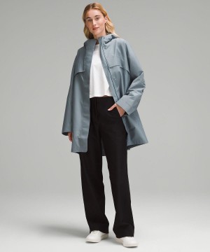 Blue Lululemon Mid-Length Waterproof Rain Coat Women Coats & Jackets | NZ_LuLu95104