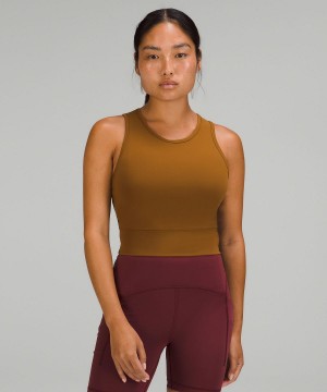 Brown Lululemon Mesh-Back Training Cropped Women Tank Top | NZ_LuLu68850