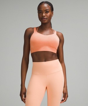 Coral Lululemon Like a Cloud Longline Women Sports Bra | NZ_LuLu74253