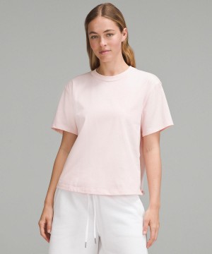 Coral Lululemon Relaxed-Fit Cotton Jersey Women T Shirts | NZ_LuLu39734