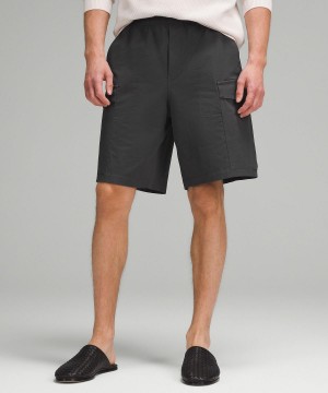 Deep Grey Lululemon Stretch Cotton VersaTwill Cargo Pocket 10" Men Shorts | NZ_LuLu21783