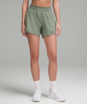 Grey Green Lululemon Track That High-Rise Lined 5" Women Shorts | NZ_LuLu94716
