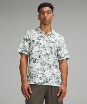 Grey Multicolor Lululemon Logo Sport Polo Short Sleeve Men Shirts | NZ_LuLu29535