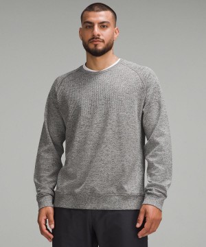 Grey / Black Lululemon Engineered Warmth Long-Sleeve Crew Men Sweaters | NZ_LuLu31408