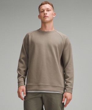 Khaki Lululemon Smooth Spacer Classic-Fit Crew Men Hoodies & Sweatshirts | NZ_LuLu83644