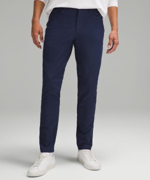 Navy Lululemon ABC Slim-Fit 5 Pocket 32"L Men Trousers | NZ_LuLu65694
