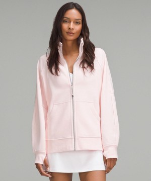 Pink Lululemon Scuba Oversized Funnel-Neck Full-Zip Women Hoodies & Sweatshirts | NZ_LuLu63571