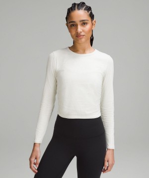 White Lululemon All It Takes Ribbed Nulu Women Long Sleeve Shirts | NZ_LuLu92092