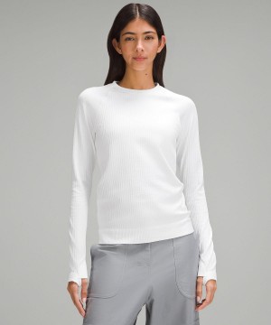 White Lululemon Rest Less Pullover Women Long Sleeve Shirts | NZ_LuLu17942