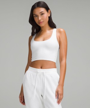 White Lululemon Wundermost Ultra-Soft Nulu Scoop-Neck Cropped Tank Women Tank Top | NZ_LuLu83758